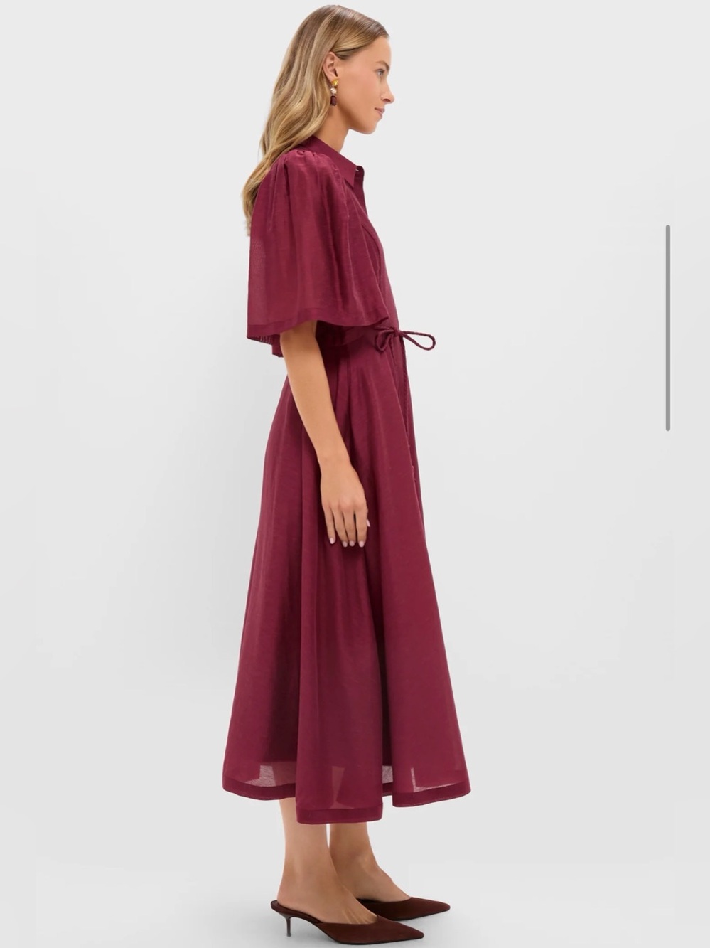 NWT Tuckernuck HYACINTH HOUSE Oxblood Cindy Midi Dress Size XL - Picture 3 of 10